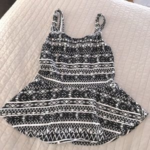 Aztec print peplum top